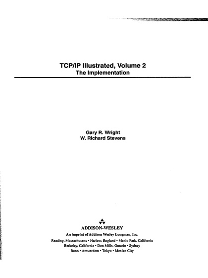 TCP/IP Illustrated, Volume 2: The Implementation