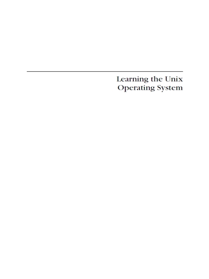 Learning the Unix Operating System, 5th Edition