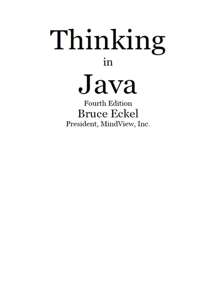 Thinking in Java, 4th Edition